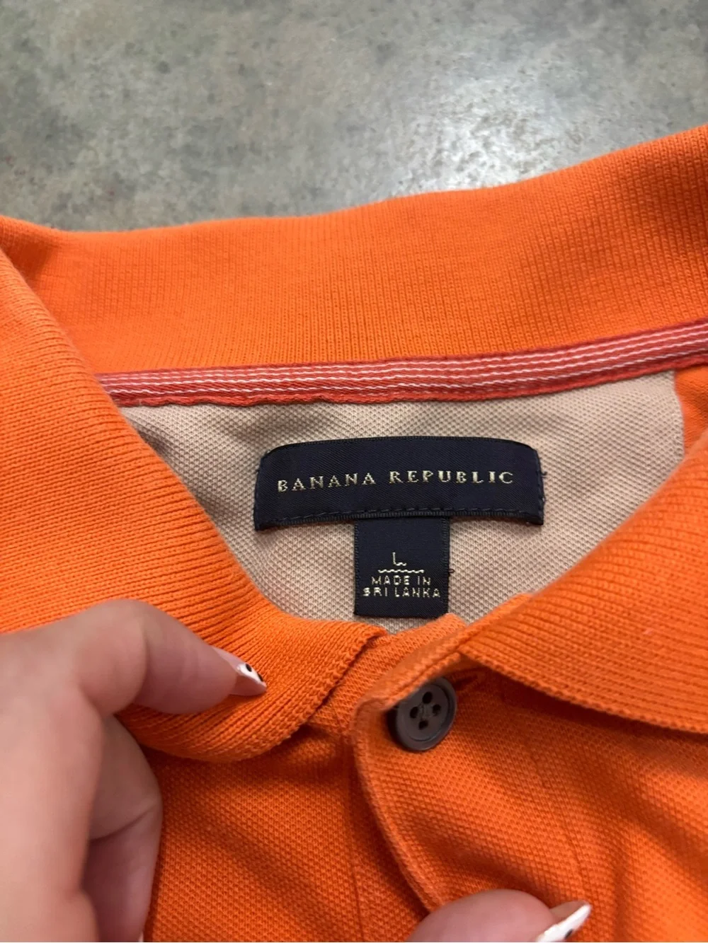 Banana Republic Orange Short-Sleeve Polo